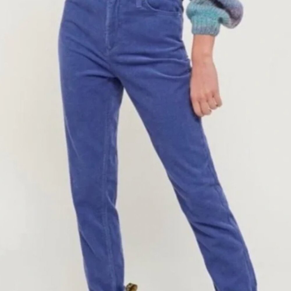 BDG Urban Outfitters Mom High Rise blue corduroy pants Sz 26